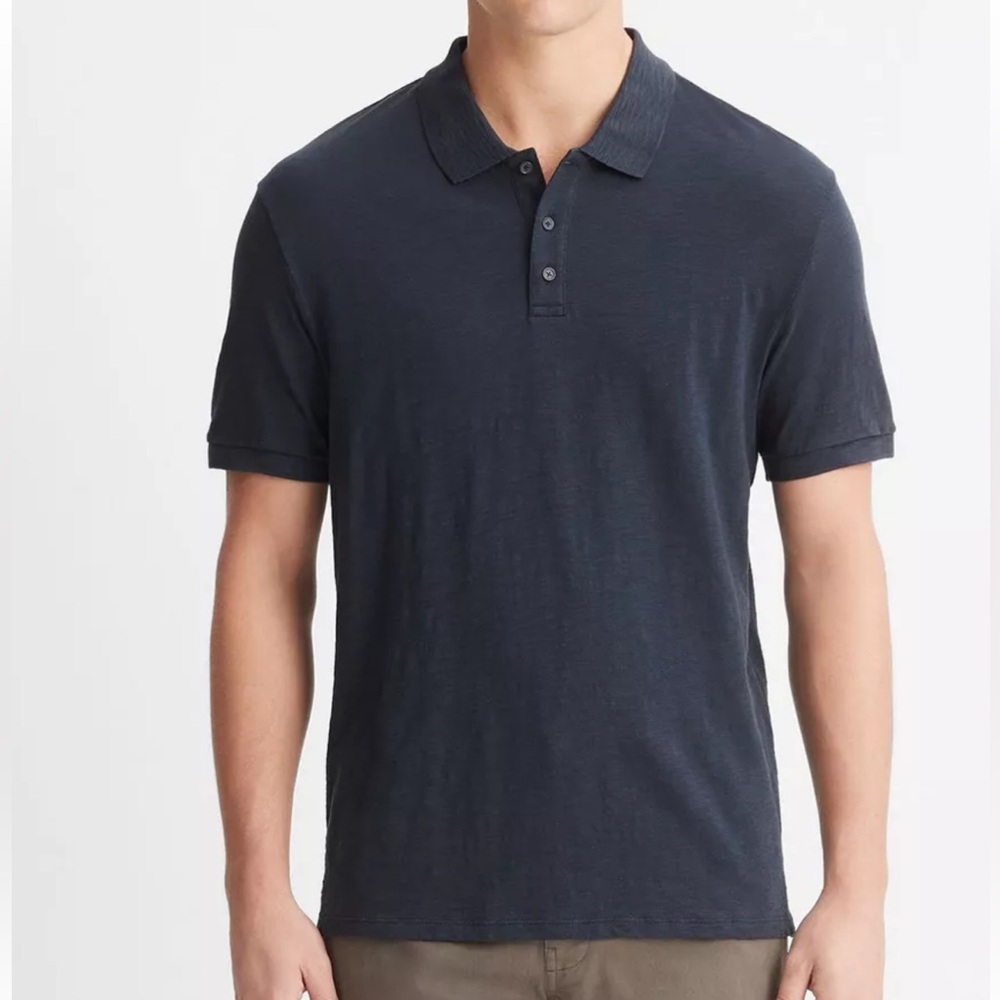 Vince Classic Slub Polo Shirt - Picture 1 of 9